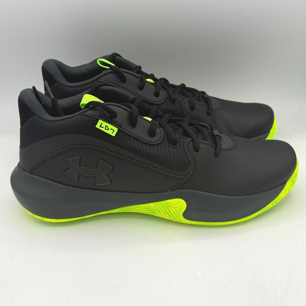 Under Armour Lockdown 7 Basketball Mens Black Grey Lime 11.5 3028512-006